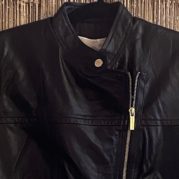 MICHAEL Michael Kors Leather Moto Jacket - Picture 3 of 15